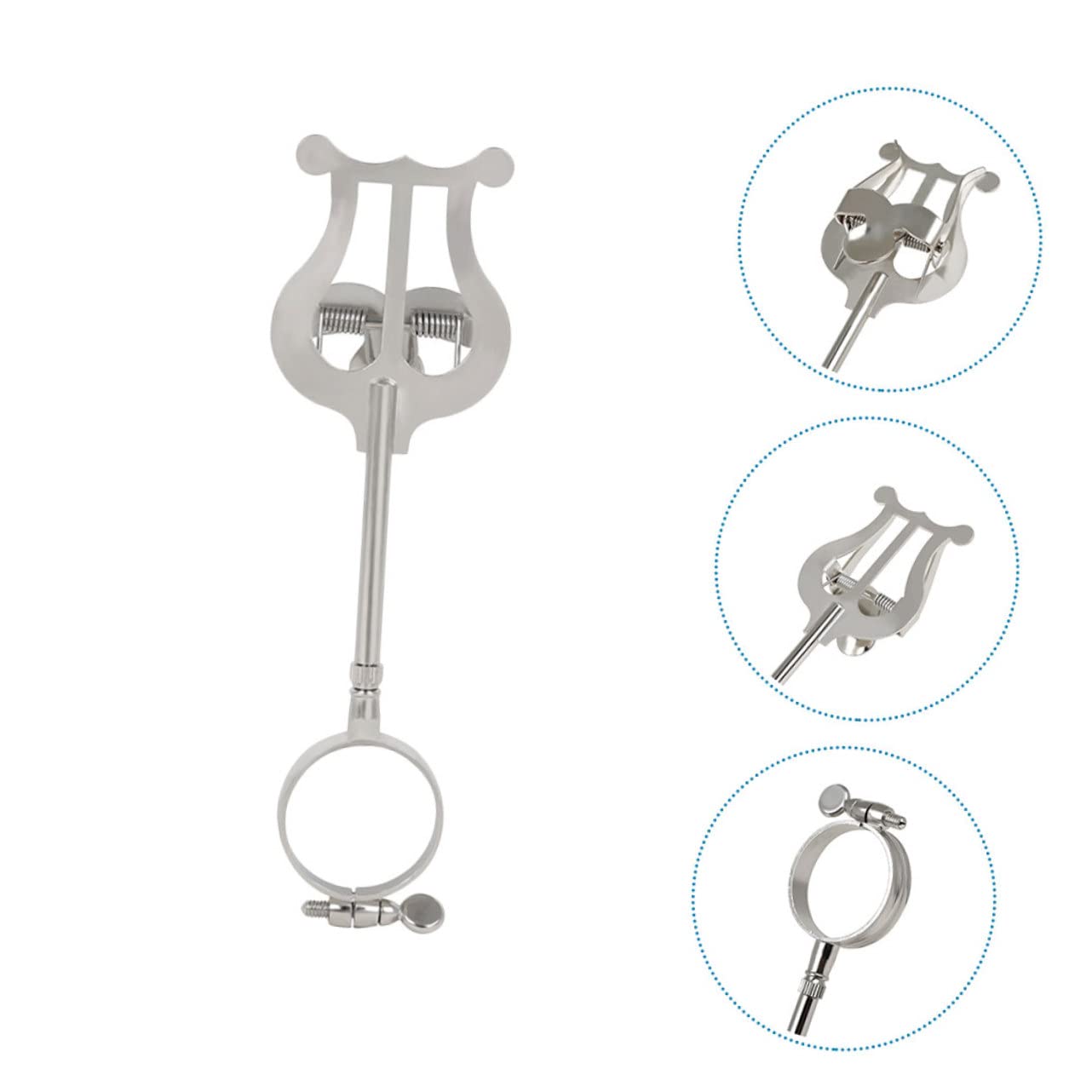 FRCOLOR Notenklammer für Klarinette Notenhalterklammer aus Strapazierfähigem Material Notenclip für Musiker Instrumentenzubehör Silberfarben