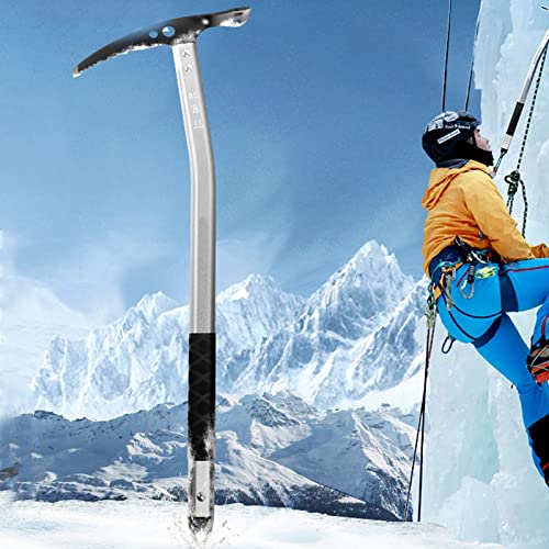Ice AxeProfessional - Hachas de escalada en hielo, pico ligero para caminar al aire libre con material de aluminio, 23,5 x 65 cm, peso 441 g, equipo de escalada para montañismo, senderismo, trabajo