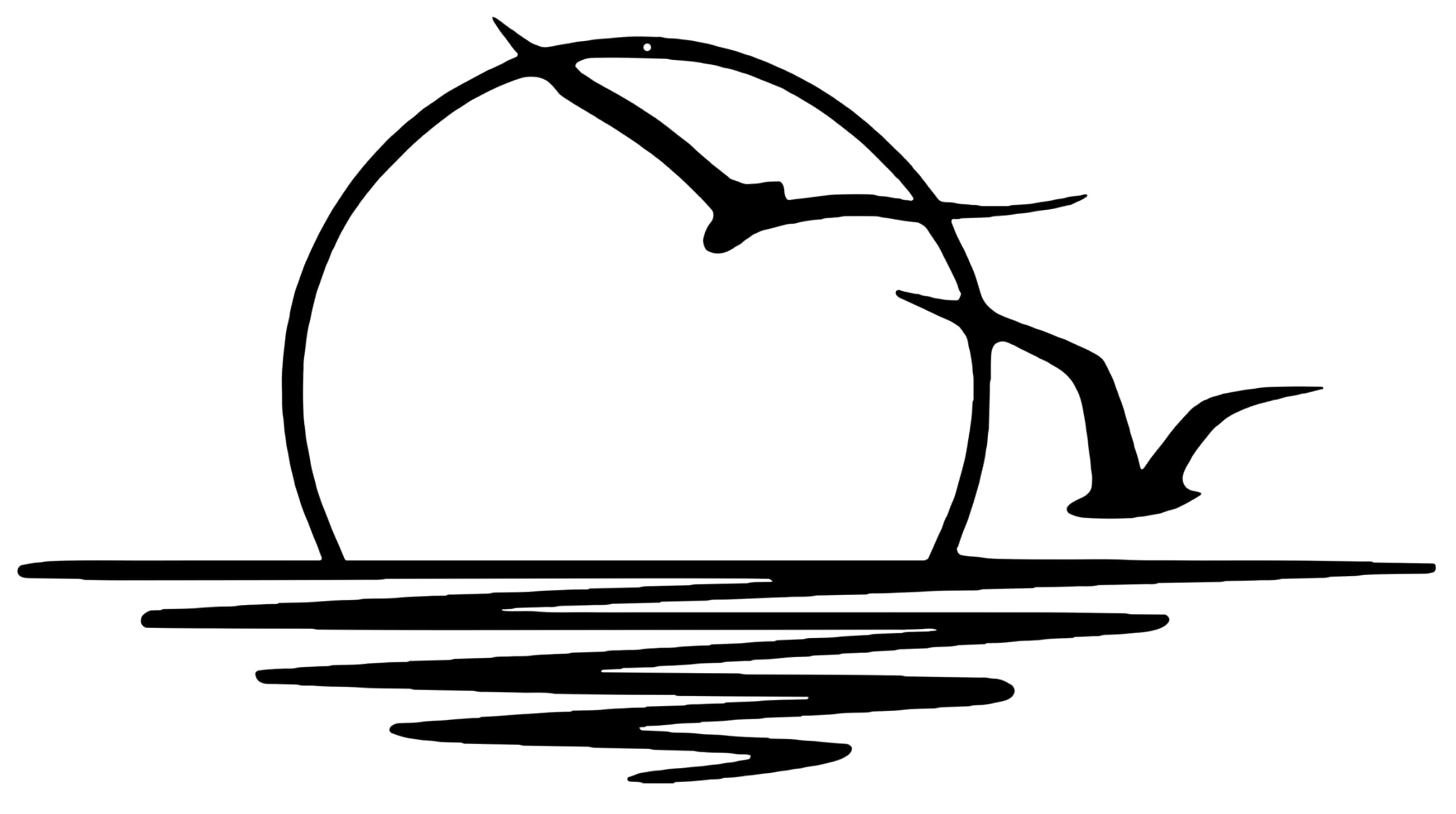 Benziso Small Sunset with Seagulls Metal Wall Art Abstract Sun Metal Wall Decor Minimalist Sunrise Line Art for Living Room Kitchen Bathroom