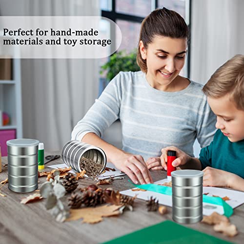 Jadive 8 Pcs Empty Coffee Cans with Lids Metal Tin Can for Kitchen Storage Loose Leaf Tea Containers Round Coffee Tin Metal Canister Tea Sugar Storage Packaging or Arts Crafts by Jadive - Image 5