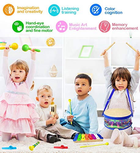 Smarkids Musical Instruments Music Toys Wood Toddler Kids Drum Set #TOP5