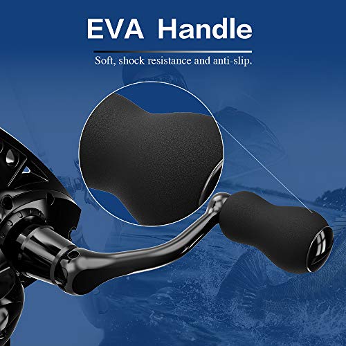 Ashconfish Spinning Angelrolle, 5,0:1 Übersetzung, 7+ 1 Stahl BB Kommt mit 109 Yards geflochtener Schnur, Max 13,2 lb… – Bild 7