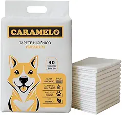 Tapete Higiênico Pet Caramelo 80x60 – 30 Unidades | Ultra Absorvente, Antiodor, Vedação Total | Para Cães Filhotes e Adultos