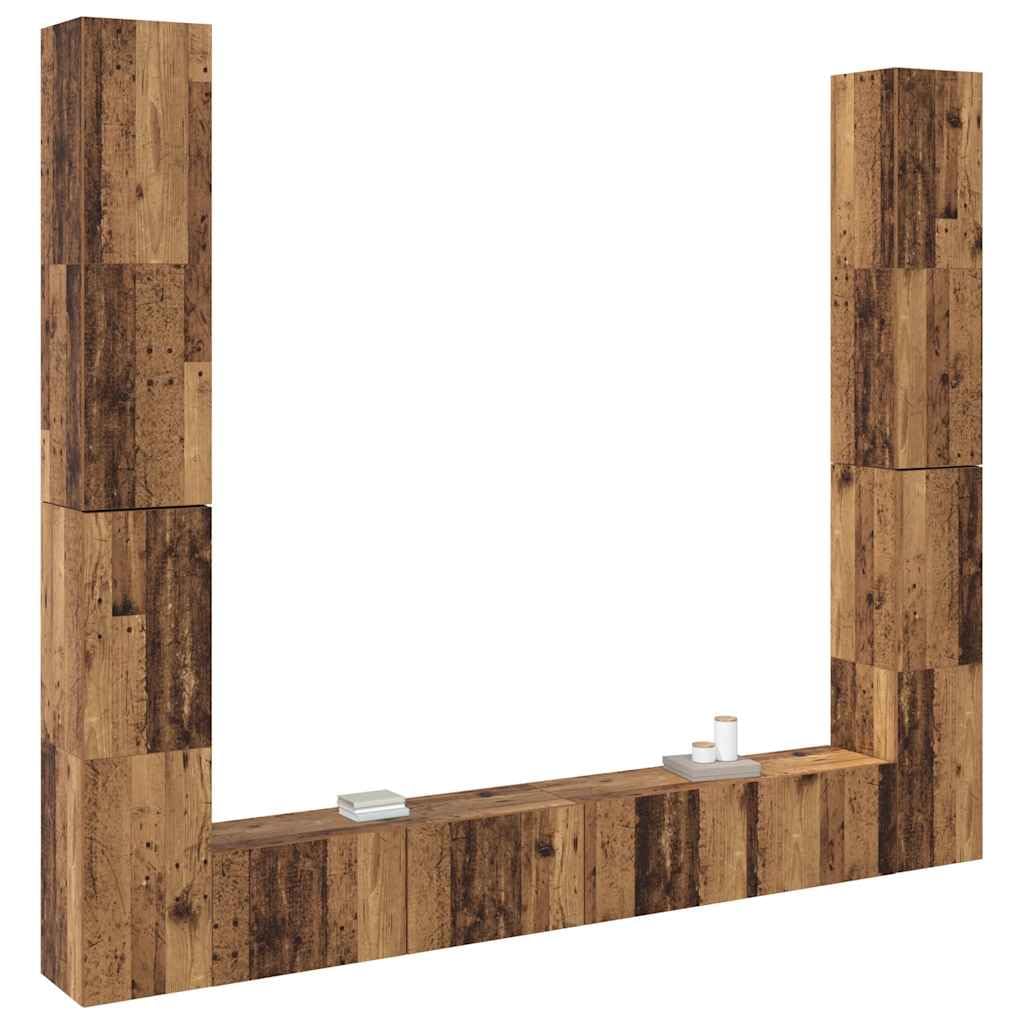 Szafki ścienne do telewizora, 6 sztuk, materiał drewnopochodny, szafka pod telewizor, szafka pod telewizor, szafka pod telewizor z miejscem do przechowywania i półką, montaż ścienny do