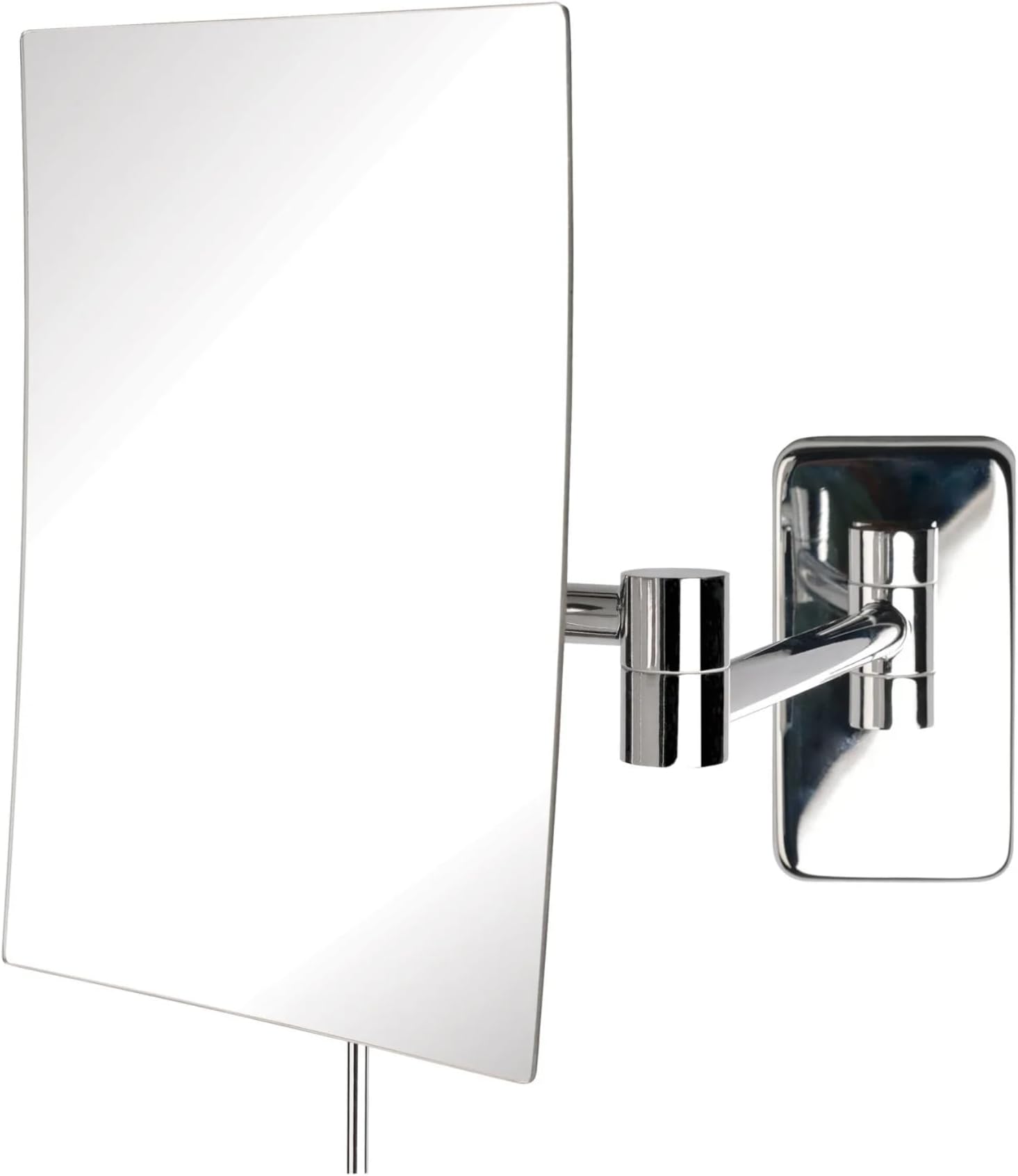 JERDON Wall Mount Makeup Mirror with 5X Magnification - 8.75” x 6.5” Rectangular Mirror Extends 14” – Chrome Finish – Model JRT695C
