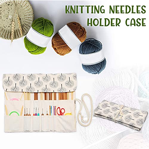 image for Teamoy Knitting Needles Holder Case(up to 14 Inches), Rolling Organize