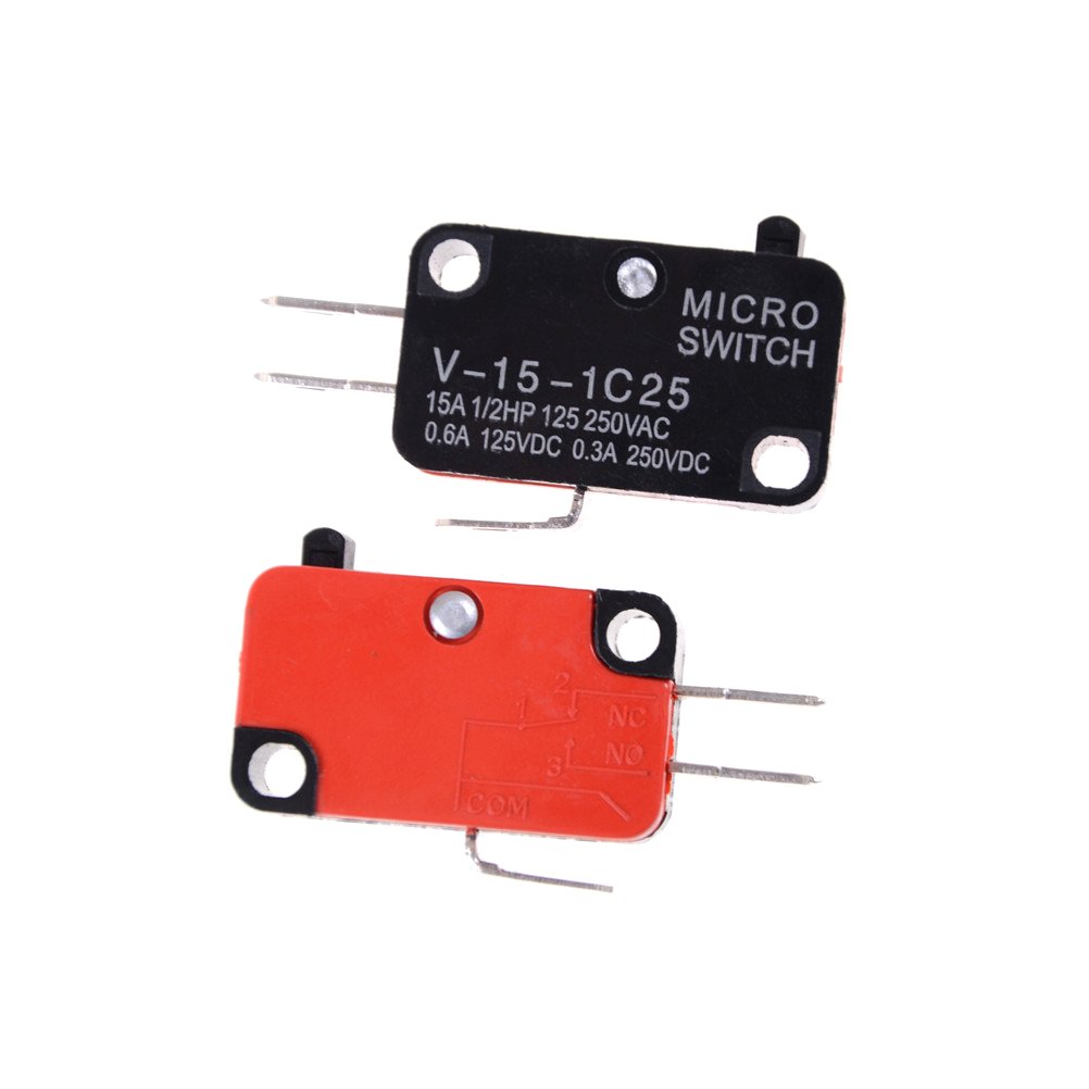 FQJYXWEWL Replacement Parts Power Switch Button 5pcs/lot 250V 16A Door Arcade Cherry Push Button Microwave Oven SPDT 1 NO 1 NC Micro Switch V-15-1C25