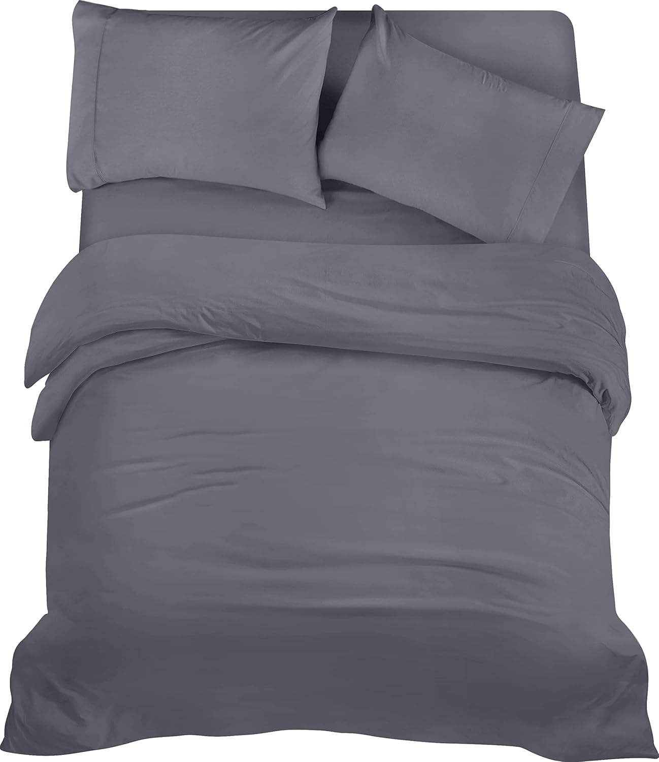 Utopia Bedding 4 Piece Super King Bedding Set - Pack of 6 - Duvet Cover, Fitted Sheet with Pillow cases - Soft Brushed Microfiber Polyester (Grey) โ image 1