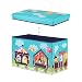 Relaxdays Baúl para juguetes, Taburete infantil, Plegable, Para niños y niñas, Circo