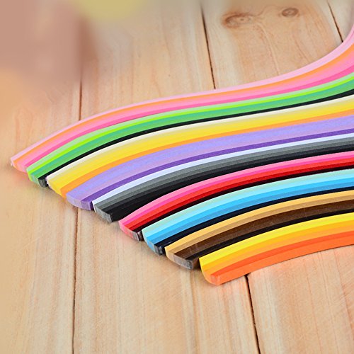 7 mm x 39 cm - YURROAD Tiras de papel quilling Juego de papel Quilling Art 900 Strips Quilling