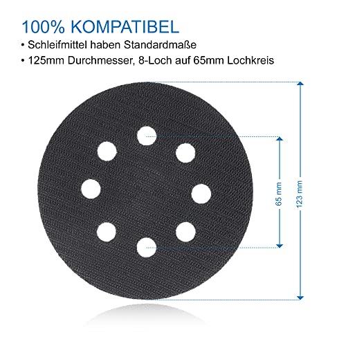 DFS Soft Interface Pad 125mm / 5" for Backing Pad - Foam Cushion Pad with 8-Hole for Hook and Loop Sanding Pad/Discs - Image 3