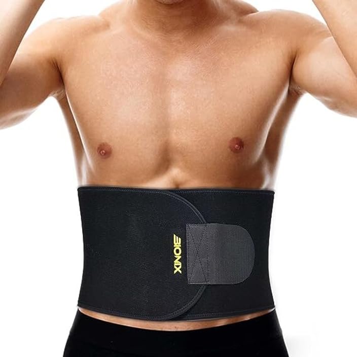 Tummy Workout Belt/Shape wear/Exercise Hot Slimming Belt Women, Men, Unisex Shapewear Unisex Black Color Sweat Belt V1-picture-12