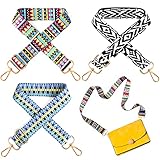 3 Stück Taschengurt Breit Schultergurt für Taschen, Boho Verstellbar Schulterriemen mit Karabiner, Ersatz Trageriemen 3.8cm Taschenriemen Bunt Taschengurt Tragegurt für Taschen Handtaschen (73-130cm)