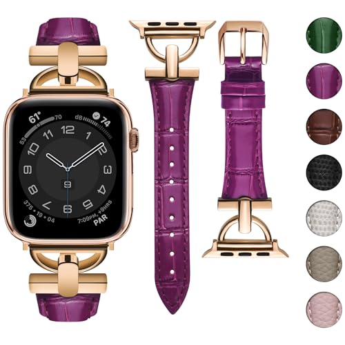 wutwuk Compatible Leather Apple Watch Straps Women 42mm(S11/10) 41mm 40mm 38mm