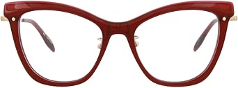Alexander McQueen Cat Eye Optical Frames Burgundy Gold Transparent Luxury Eyewear Made In Italy Acetate Frame Designer Fashion for Everyday Luxury