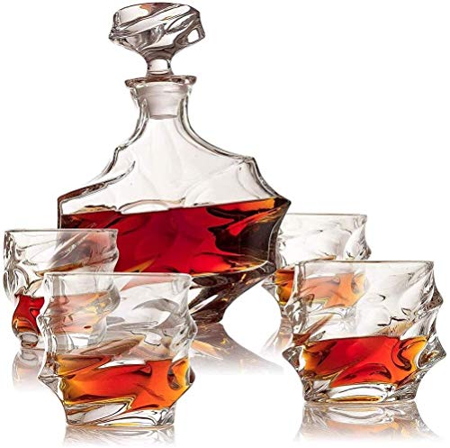 WEIJINGRIHUA Whiskey Decanter Set Elegante Vaatwasser Veilig Glas Liquor Bourbon Decanter Ultra-Clarity Glaswerk, Doos - Afbeelding 3