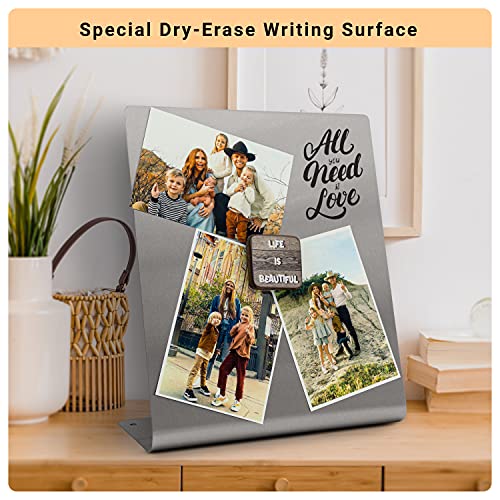 Large Magnetic Bulletin Board For Tabletops – Dry Erase Memo Board With Stand – Metal Easel For Magnet Display – Desktop Home Decor – 12X10 Inches + 4 Magnets #TOP4