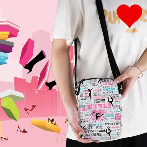 FEELMEM Baton Twirling Crossbody Bag Baton Twirler Gift Baton Twirling Lovers Gymnastic Bag for Baton Twirlers Majorettes3