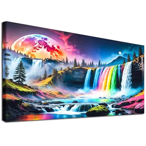 JATOK 5D Diamond Painting Großes XXL 40x70cm Diamant Painting Bilder Regenbogen-Wasserfall Diamond Art Erwachsene Full DIY Diamant Kunst Malerei Stickerei Set Kreuzstich Bilder Home Wand Dekor