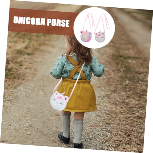 BESTYASH 2pcs Plush Unicorn Coin Purses for Cute Crossbody Bag with Colorful Design Lightweight Small Bags for Travel Shopping and Outdoor Activities4