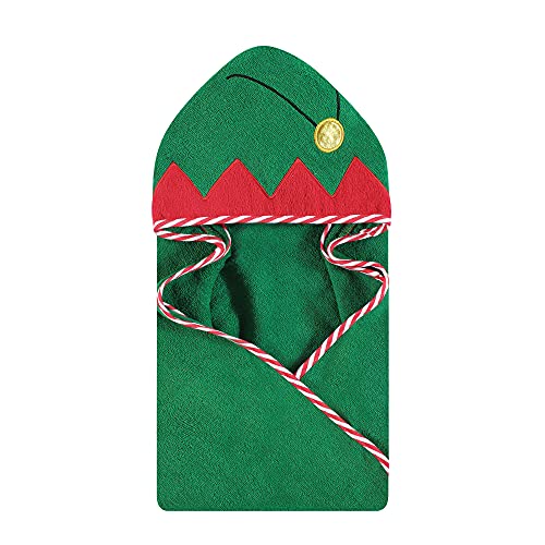 Image of Hudson Baby Unisex Baby Cotton Animal Face Hooded Towel, Elf, One Size