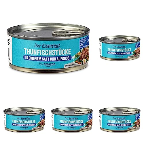 by Amazon Thunfischstücke in eigenem Saft und Aufguss, 145g (1er-Pack) (Packung mit 5) by Amazon Thunfischstücke in eigenem Saft und Aufguss, 145g (1er-Pack) (Packung mit 5)