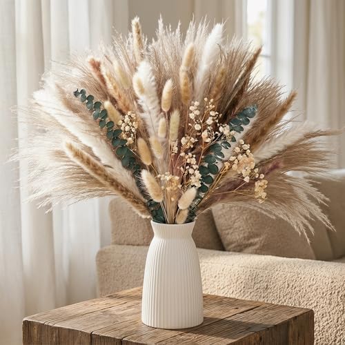 Ramo de Pasto Pampas Seco 17" con Eucalipto y Cola de Conejo miniatura 2