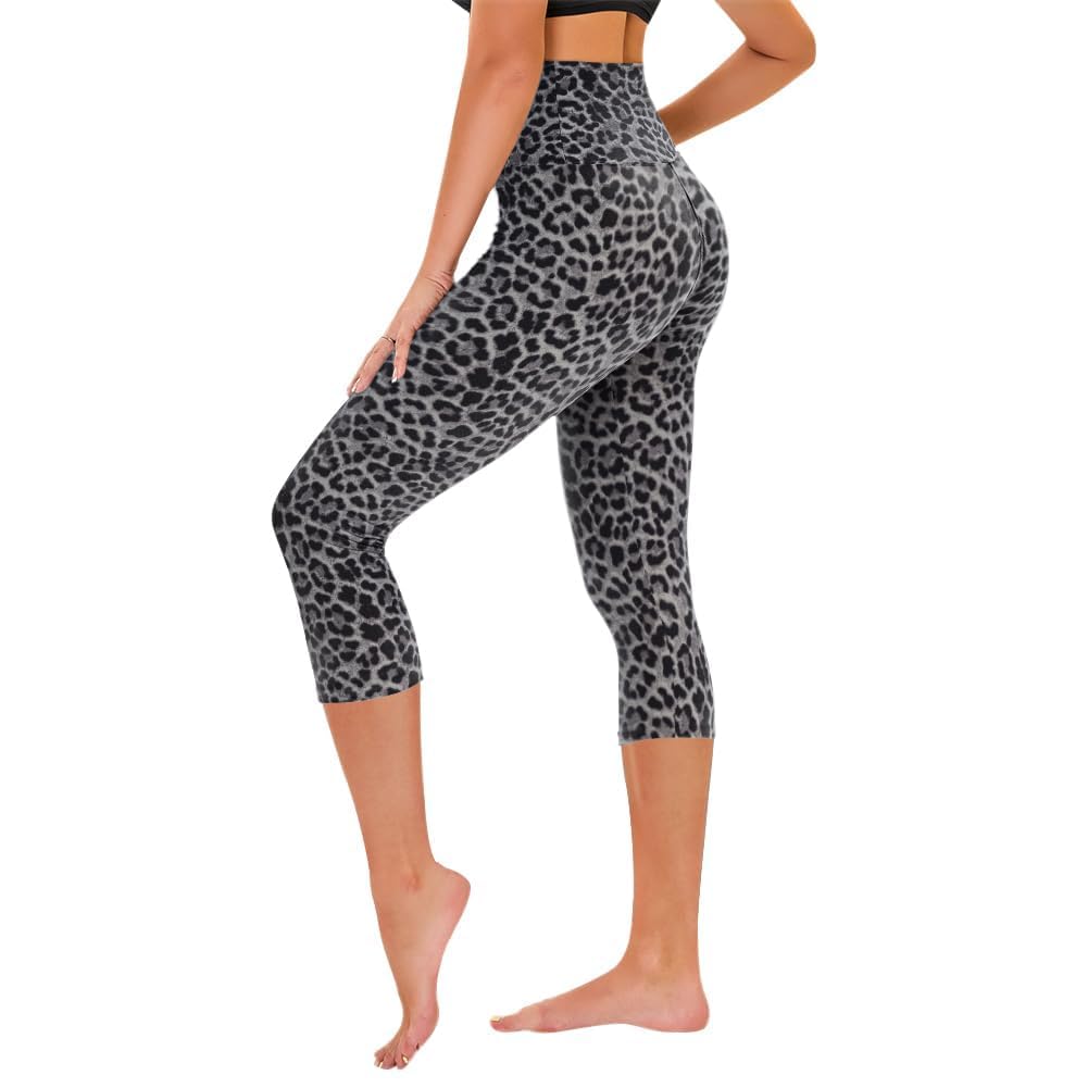 TNNZEET Capri Leggings for Women - Tummy Control High Waisted Soft Yoga Pants for Gym Workout