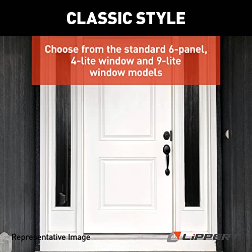 Lippert 5500 Series Residential Outswing Steel Entry Door for Homes, 9-Lite Window; LH (34\" x 76\")