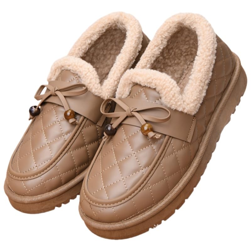 Thick and warm one-piece boot for ladies - winter flat cotton shoes Lightweight and comfortable Slip-resistant and durable