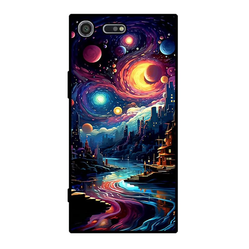 KARTXITAI Cover Compatibile con Sony Xperia XZ Premium Custodia,Protettiva per Tutto il Corpo Morbida al Tatto,Slim in Silicone TPU con Assorbimento degli Urti e Anti-Graffio - Crisantemi