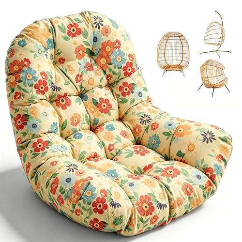 joomie Coussin de rechange imperméable pour balancelle de jardin, 120 x 84 x 18 cm d'épaisseur, coussin amovible avec attaches pour balancelle de jardin,...