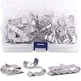 Rustark 60 Pieces Stainless Steel Cable Clips kit with 34 mm 23mm 14mm Wiring Frame Clip PV Module...