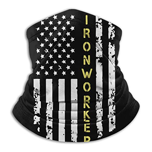 Ironworker American flag Men Women Cold Weather Neck Gaiter Tube Face Mask