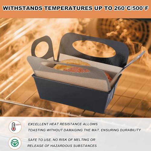 BOXOB 2pcs Bread Loaf Pan Liners, Non-Stick Heat Resistant Silicone Bread Sling with 4 Handles Reusable Dutch Oven Sourdough Baking Mat Dough Transfer Tool Perfect for 9x5 or 1.5lb Loaf Pans - Image 6
