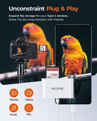 RayCue USB C SD Card Reader, USB C to SD Card for iPad/Mac/Laptop - Image 3