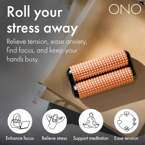 Image of ONO Roller - Handheld Fidget Toy for Adults | Help Relieve Stress, Anxiety, Tension | Promotes Focus, Clarity | Compact, Portable Design (Acupressure, Junior Size - Aluminum)