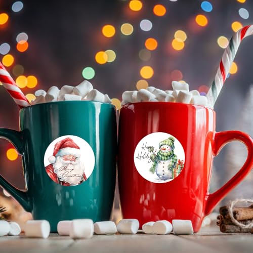 image for GYGOT 1000 Pcs Christmas Stickers for Envelopes,1.5 Inch Round Christm