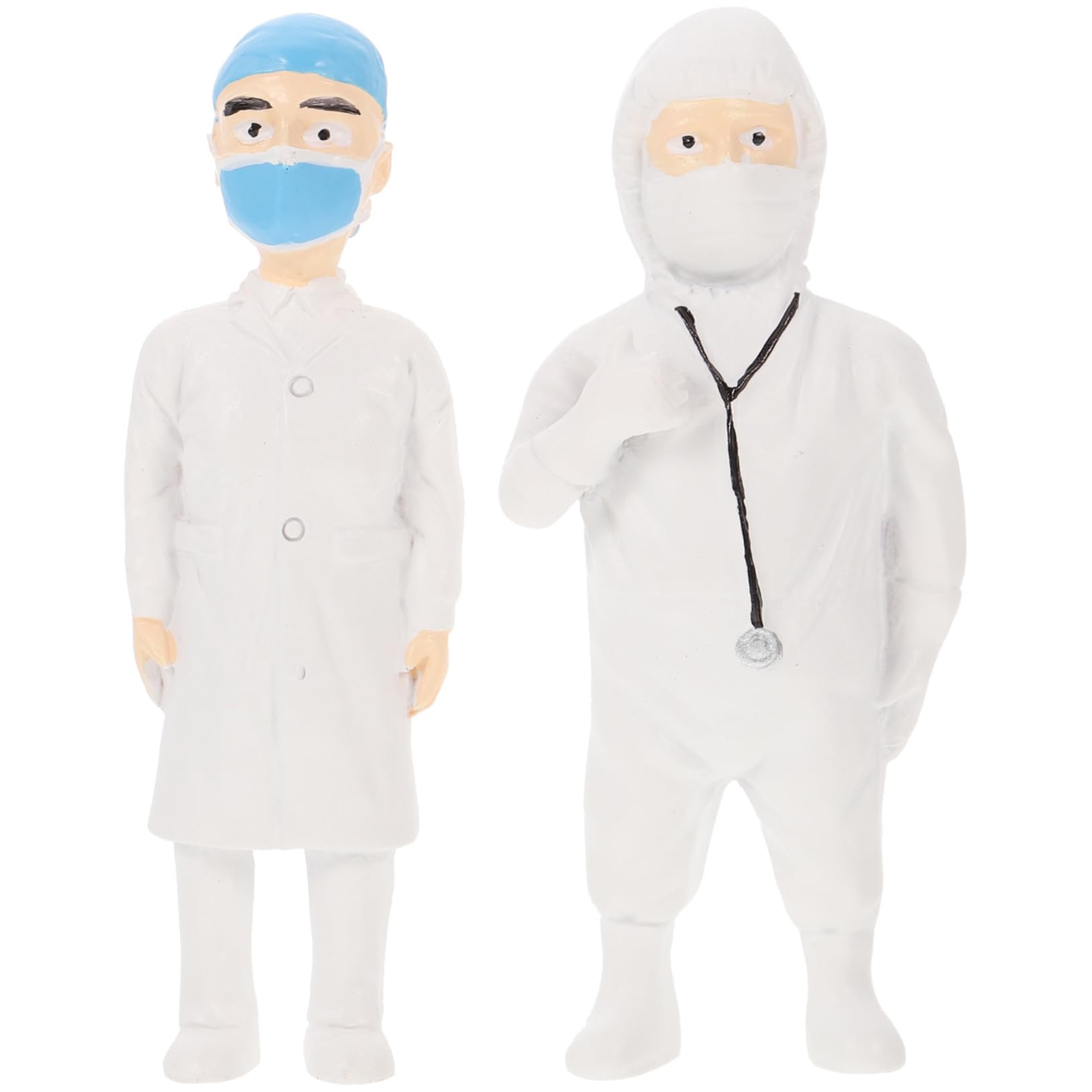 TOYANDONA Doctor and Nurse Miniature Figurines for Boys and Girls, 2pcs Tiny People Toy Figures for School Playset and Miniature Scenes, Child Play Dolls for Imaginative Role Play and Educational Use