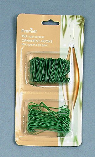 Crillys Premier Pack of 150 Multi Purpose Ornament Hooks, 100 Regular and 50 Giant