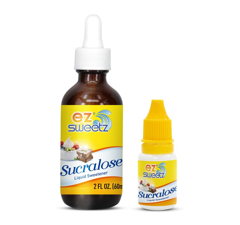 Concentrated Liquid Sucralose Sweetener, 2OZ/60mL Glass Bottle (1450 Servings) | One Travel Size Bottle 0.34OZ/10mL (240 Servings)