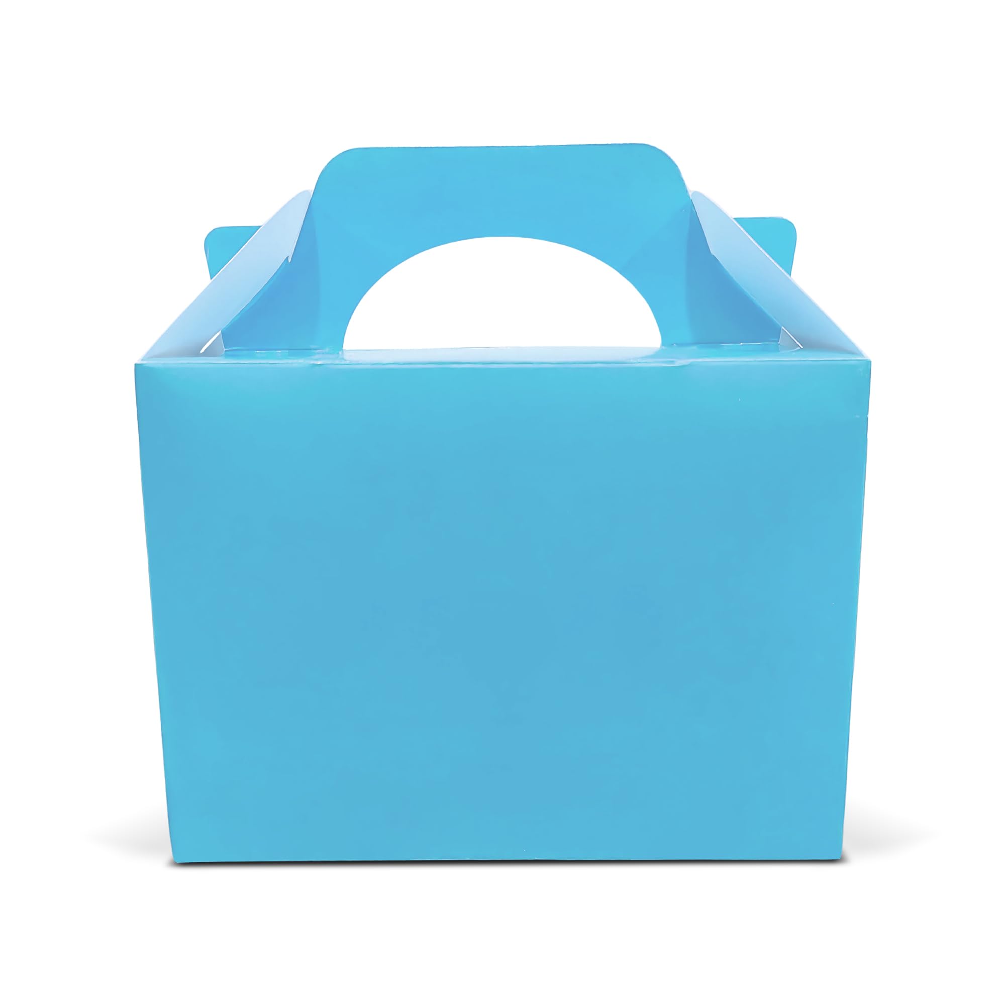 30 x Children/Kids Plain Coloured Party Boxes Carry Food Meal Fun Picnic Birthday Wedding Favour/Baby Shower Party Halloween Trick or Treat Box Loot Bag (Baby Blue)