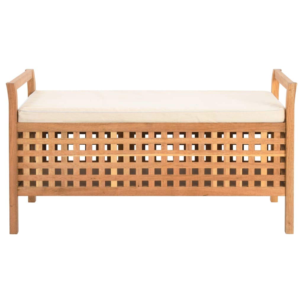Générique Ławka do przechowywania 93x49x49 cm z litego drewna orzechowego z wyściełaną poduszką, przestronna przegroda do przedpokoju, sypialni lub łazienki, pokrowiec nadający się do prania