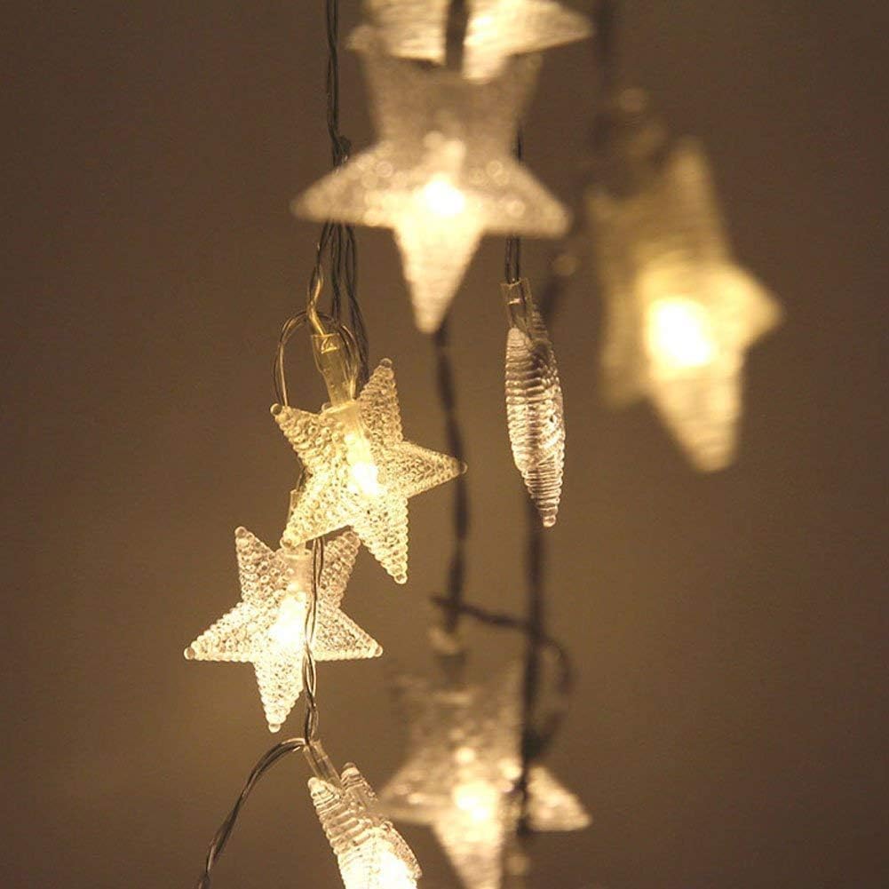 xiao String Lights Star Fairy Lights with 6M 40 LED USB Decorative Lighting for Anywhere (Star)