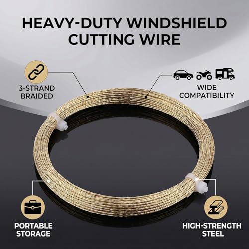 Herramienta de corte con alambre de acero 20m para vidrio de automóviles, ATVs y RVs miniatura 4