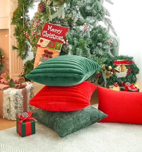 Christmas Red Velvet Pillow Covers – Modern Boho Home Decor - Image 4