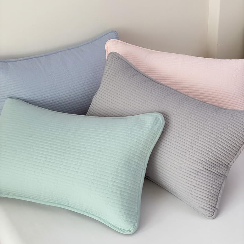 Lot de 4 taies d'oreiller rembourrées en coton de couleur unie Simple is not Simple is not Simple, taie d'oreiller en coton, laissez dormir plus à l'aise 48 x 74 cm (vert)