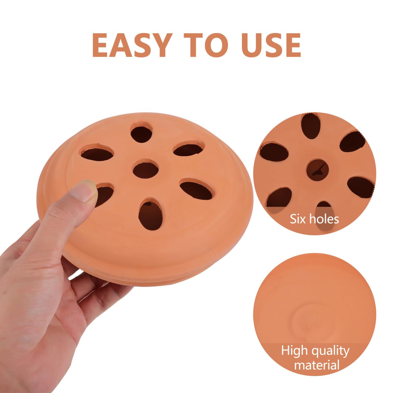 FOMIYES, 2 porta in terracotta, con bruciatore di incenso, con coperchio per uso esterno, patio, piscina, campeggio, escursionismo e pesca (15 x 14,5 cm)