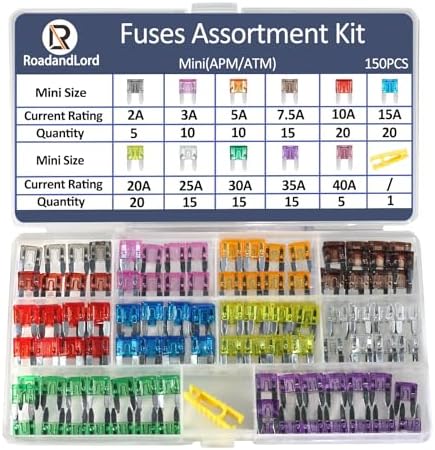 100-Piece Car Fuse Assortment Kit - Micro Blade Fuses 5A-50A For Auto, RV & Motorcycle