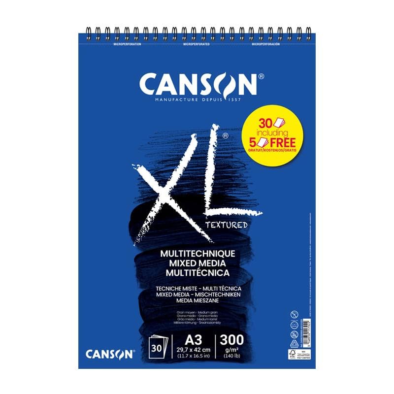 Bloc multi techniques Canson XL A3 un papier 300g au grain moyen d'exception